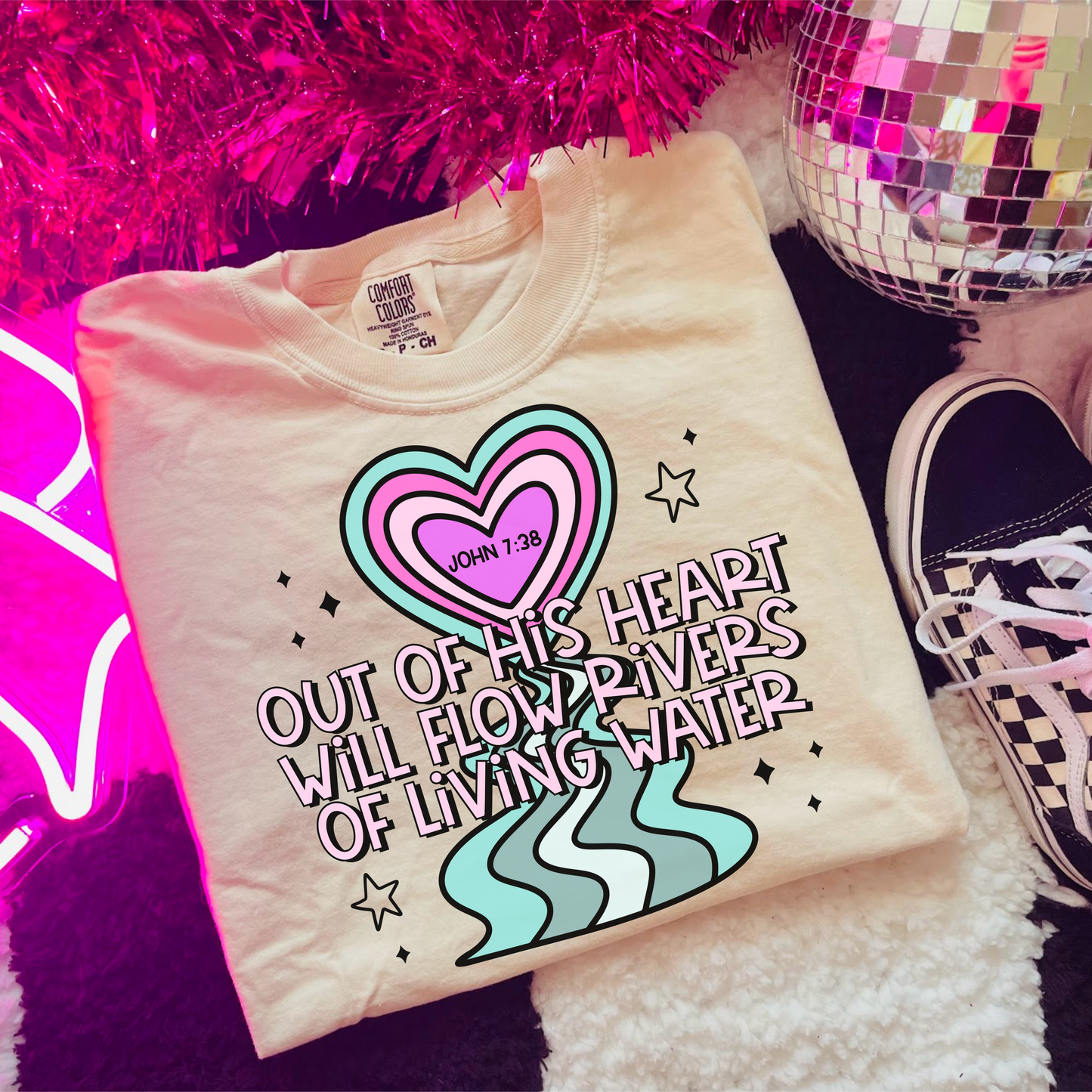 Out of his heart will flow rivers of living water- DTF Transfer