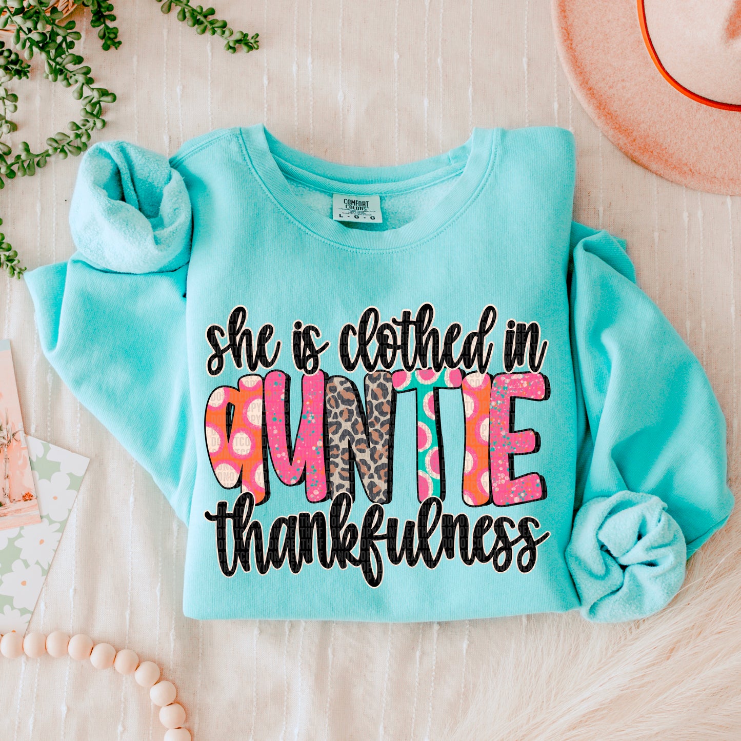 She is clothed in _______ thankfulness-DTF Transfers