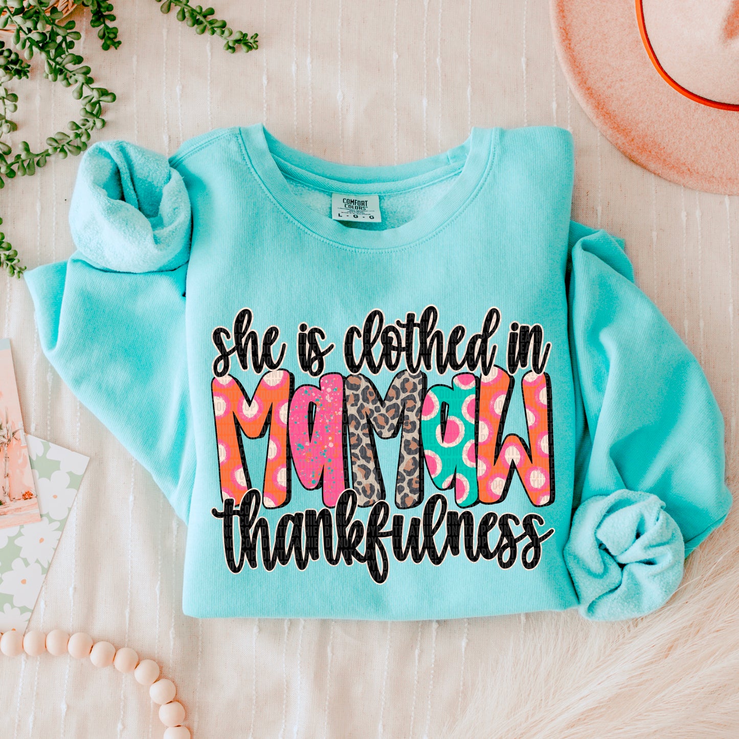 She is clothed in _______ thankfulness-DTF Transfers