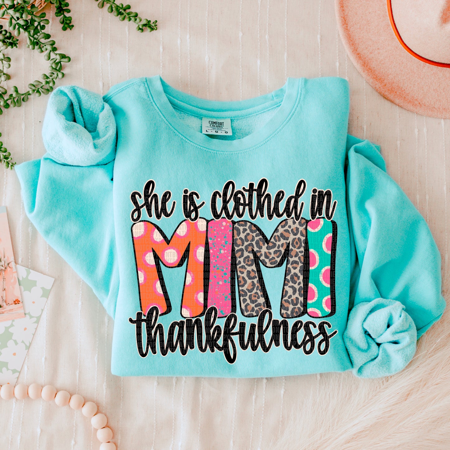 She is clothed in _______ thankfulness-DTF Transfers