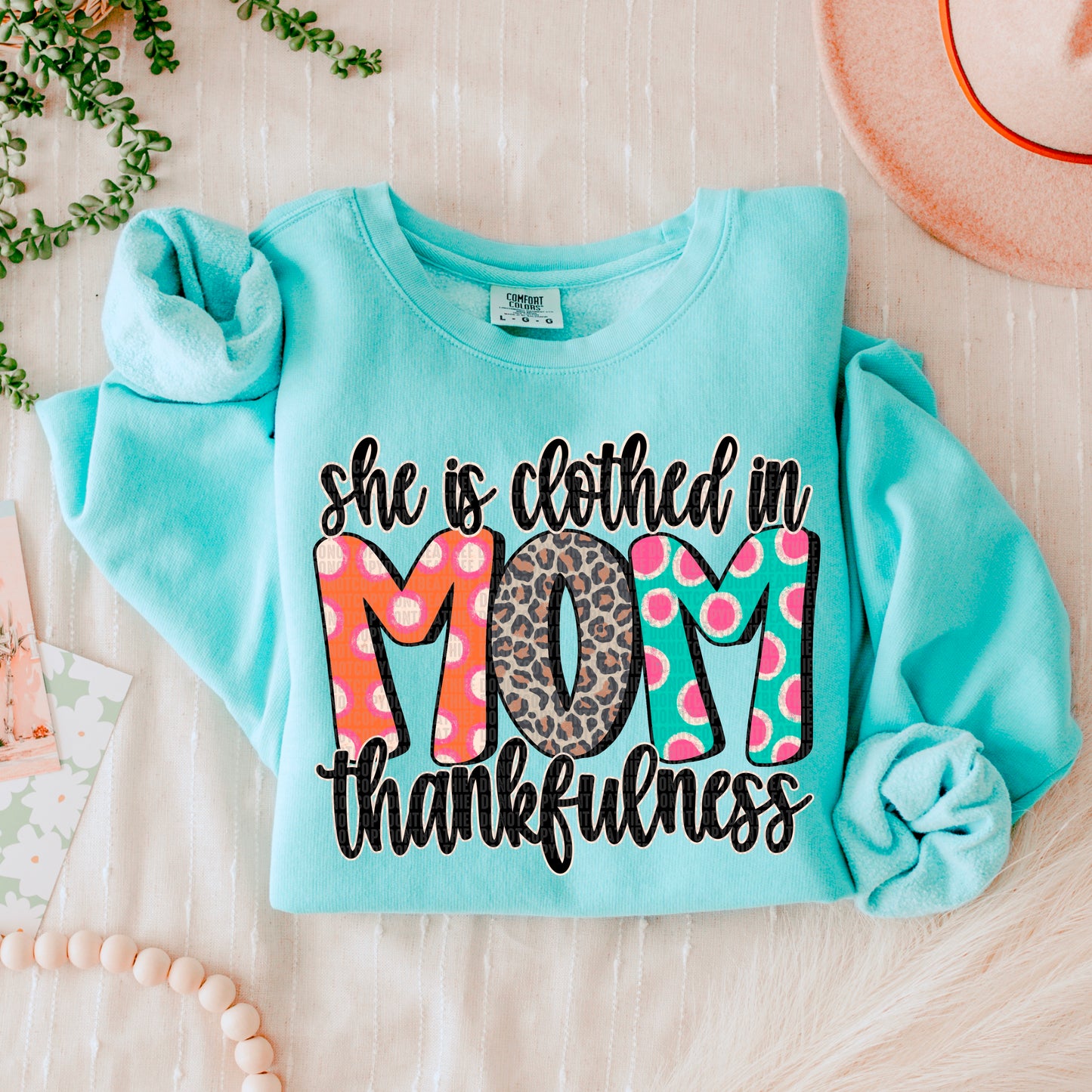 She is clothed in _______ thankfulness-DTF Transfers