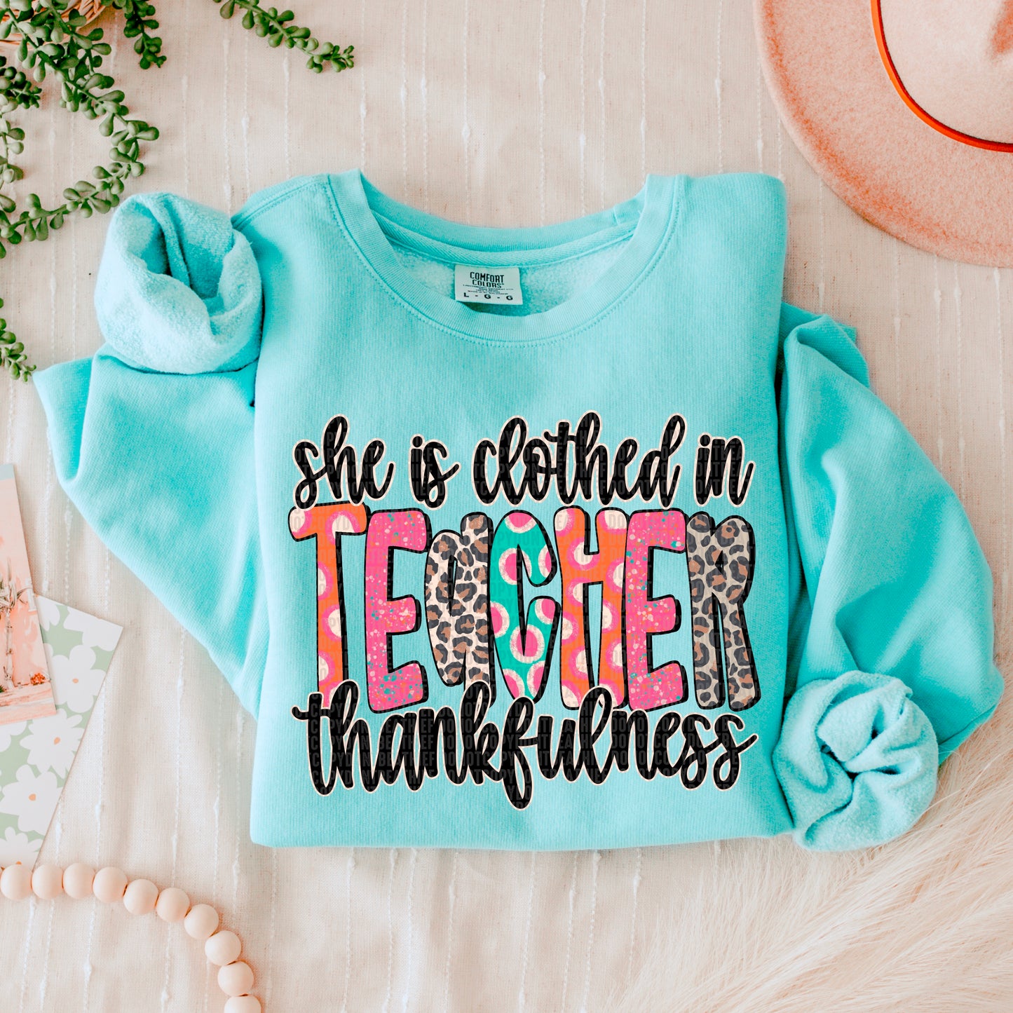 She is clothed in _______ thankfulness-DTF Transfers