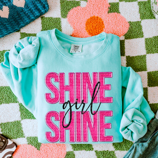 Shine girl Shine-Faux Embroidery-DTF Transfer