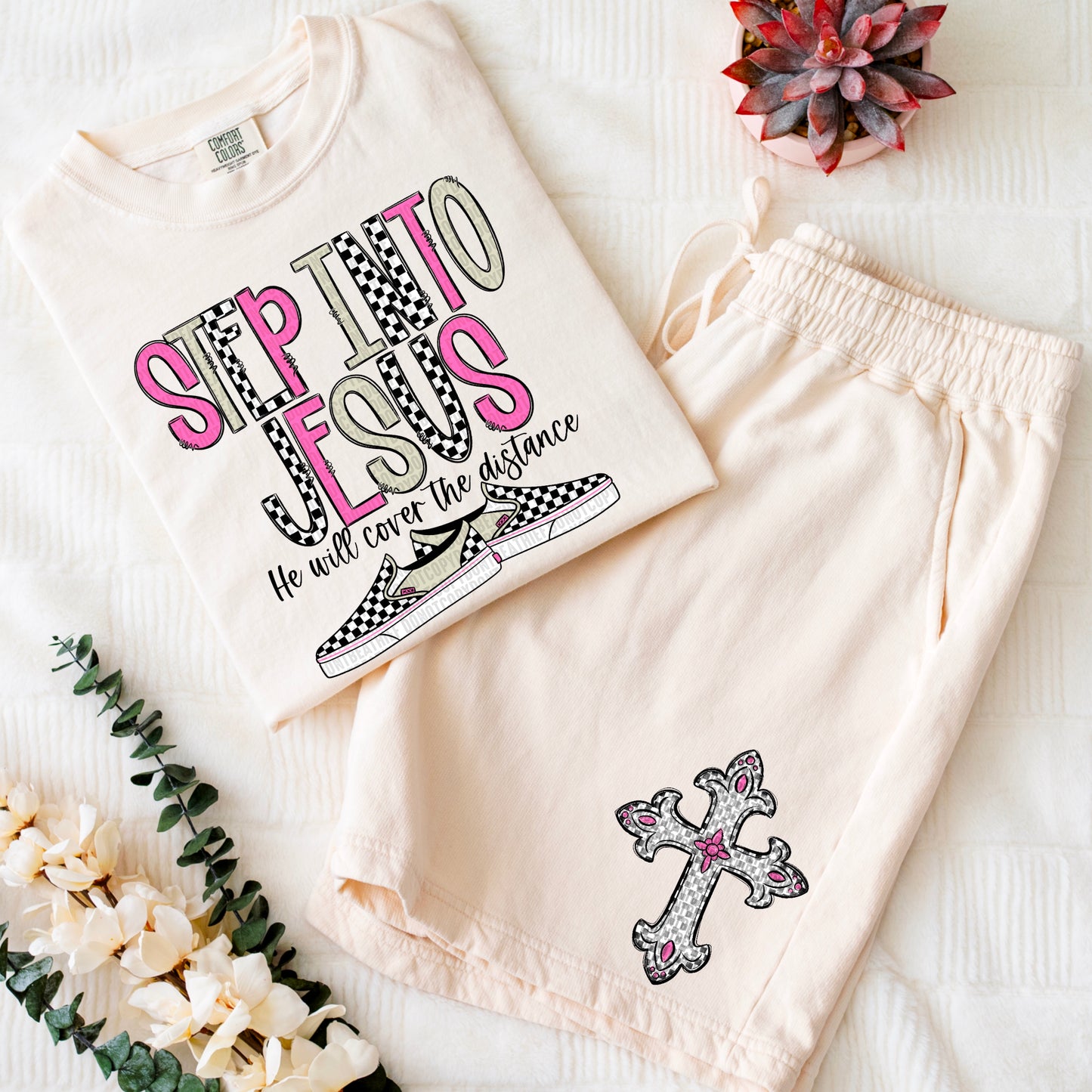 Step into Jesus he will cover the distance- Set- DTF Transfer