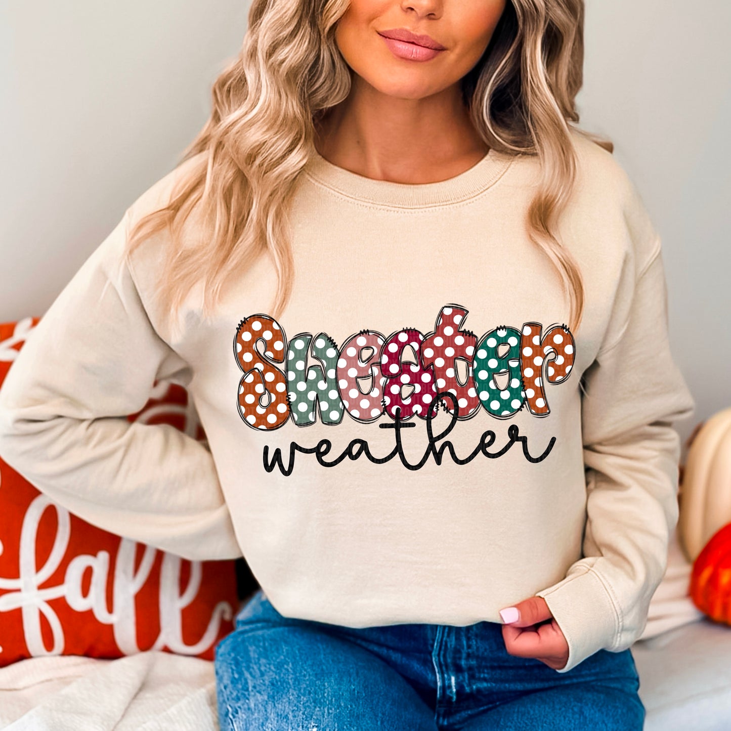 Sweater Weather Polka Dots-DTF Transfers