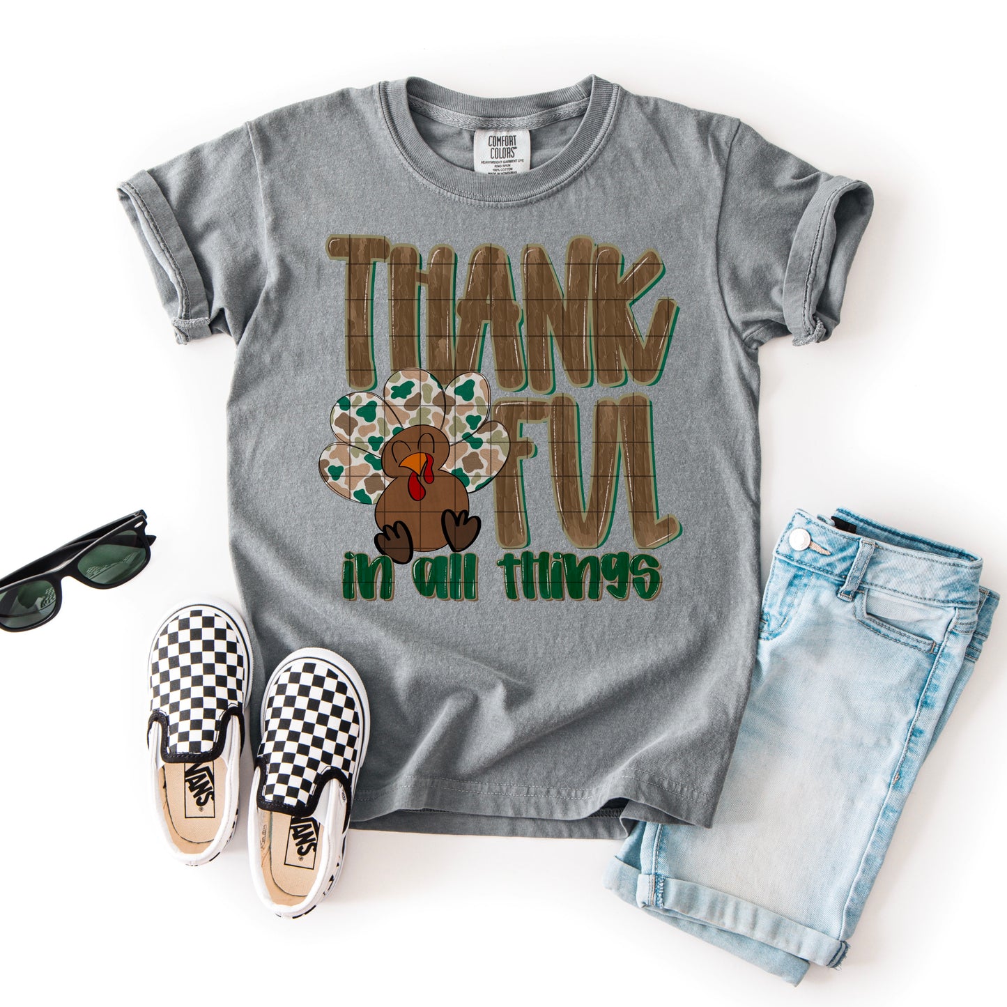 Thankful in all things Camo- DTF Transfer