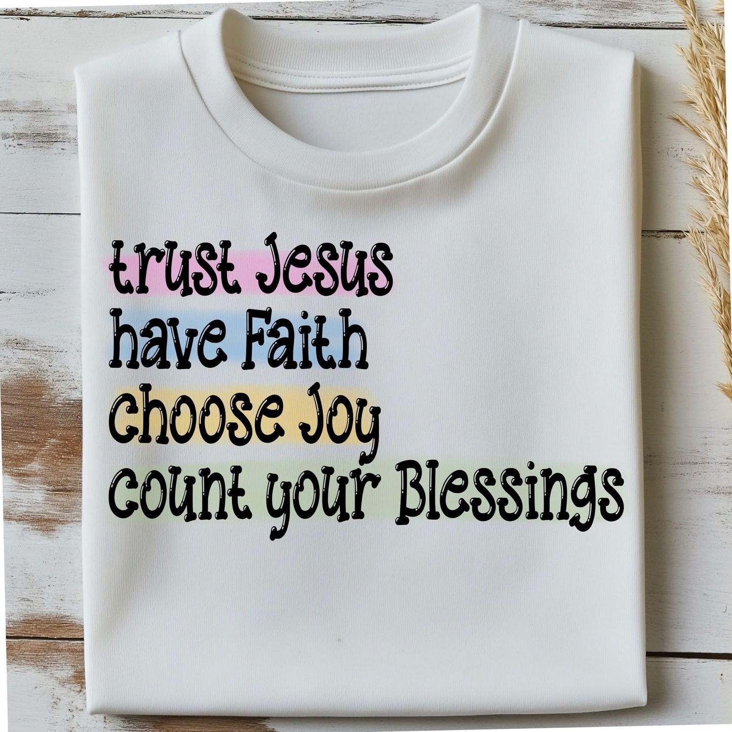 Trust Jesus Have Faith Ch…Joy Count Your Blessings RC - DTF Transfer