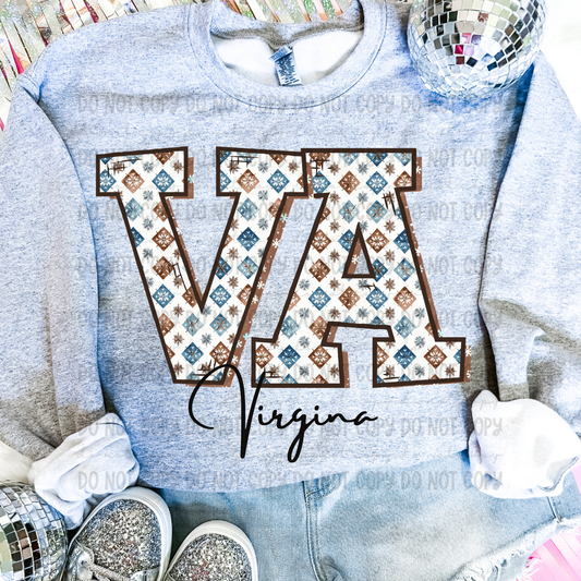 Winter States-Virginia- completed sweatshirt