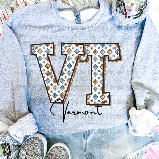 Winter States-Vermont- completed sweatshirt