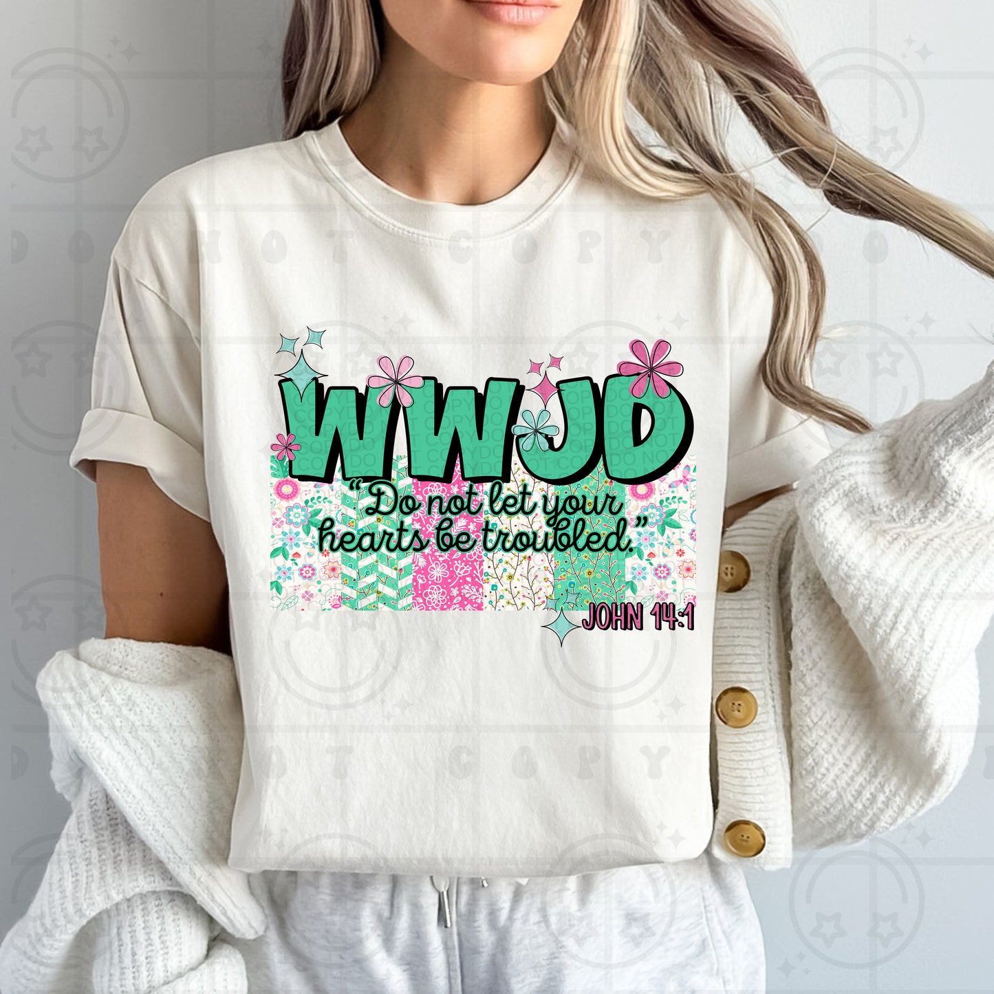 WWJD-Do not let your hearts be troubled-DTF Transfer