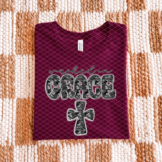 Washed in Grace Cross- DTF Transfer