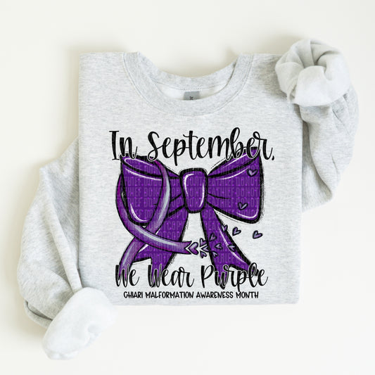 In September We wear Purple-Chiari Malformation Awareness-DTF Transfers