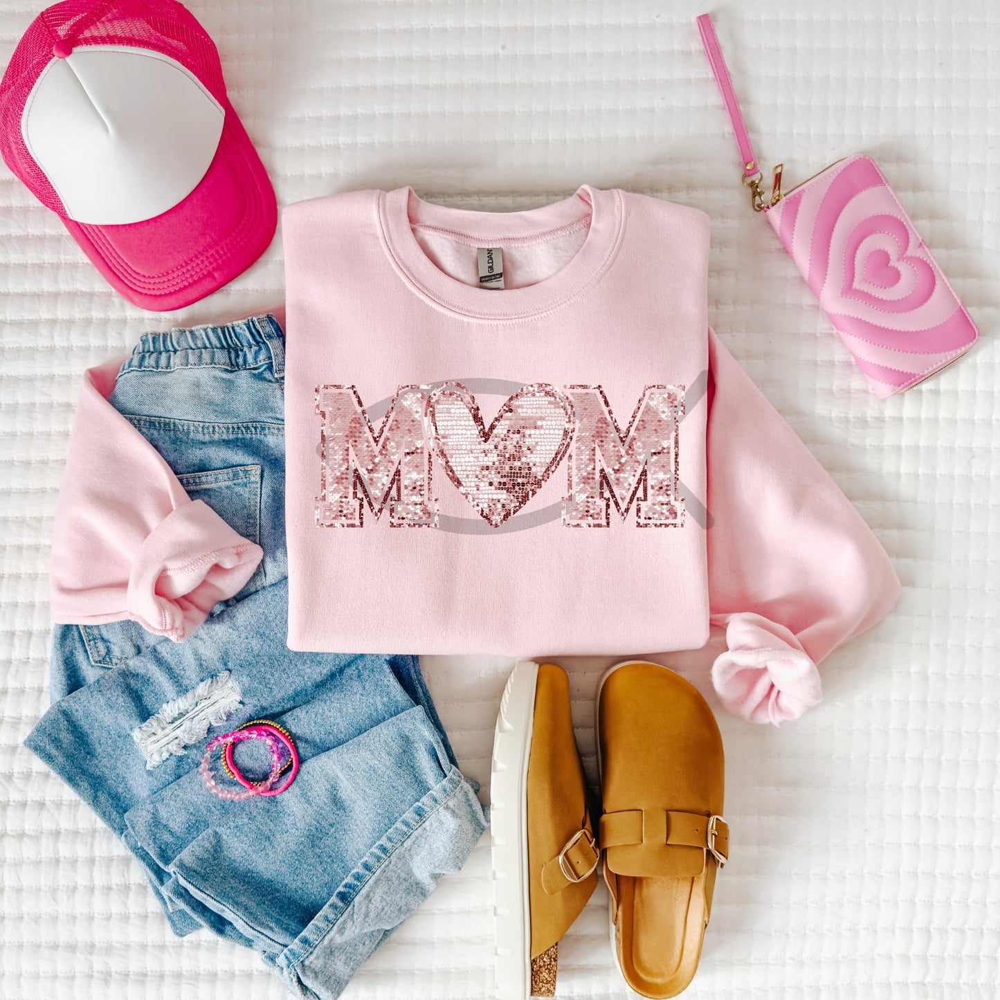 Mom faux (FAKE) sequin- Completed Sweatshirt