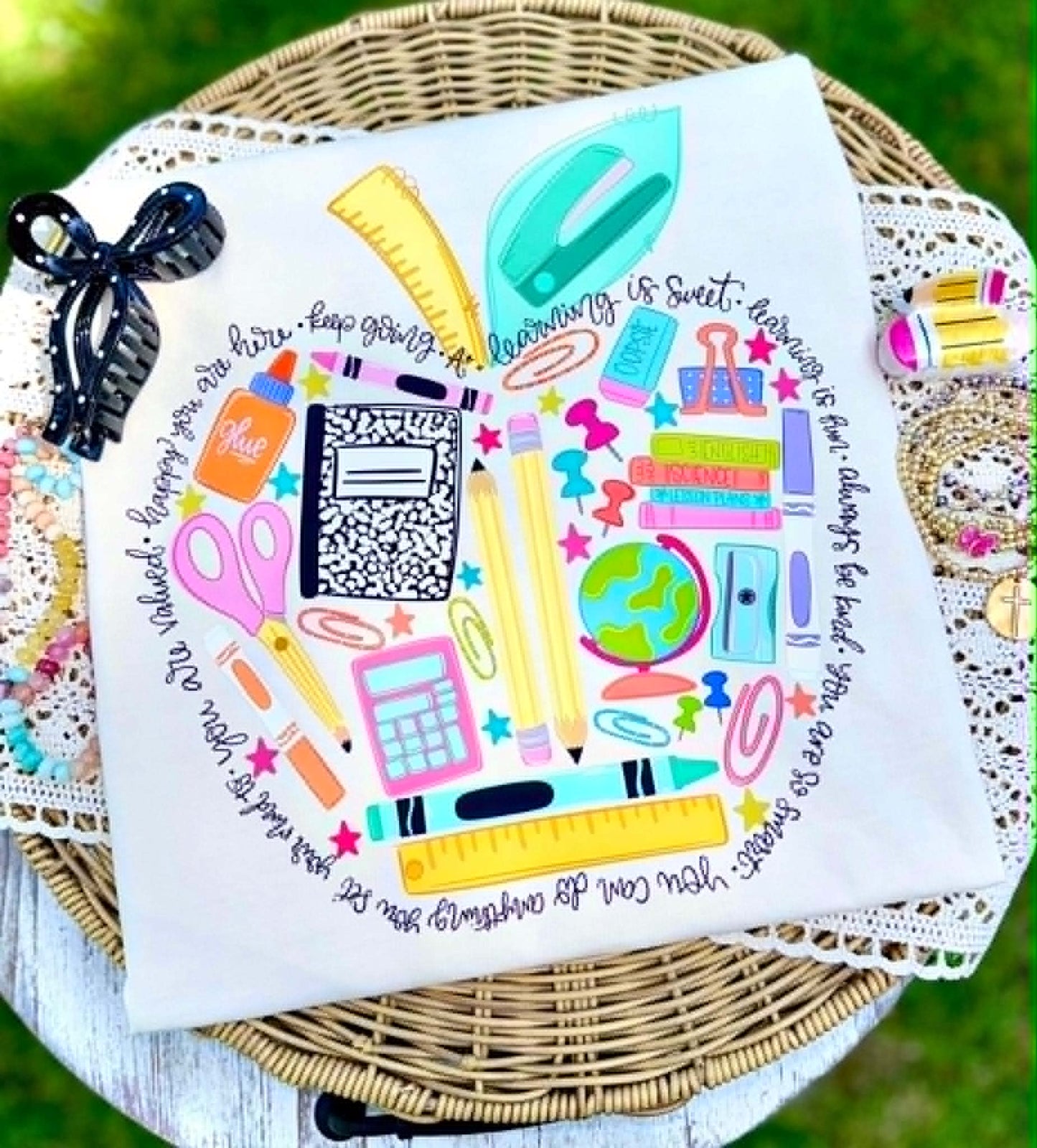 School supplies apple-DTF Transfer