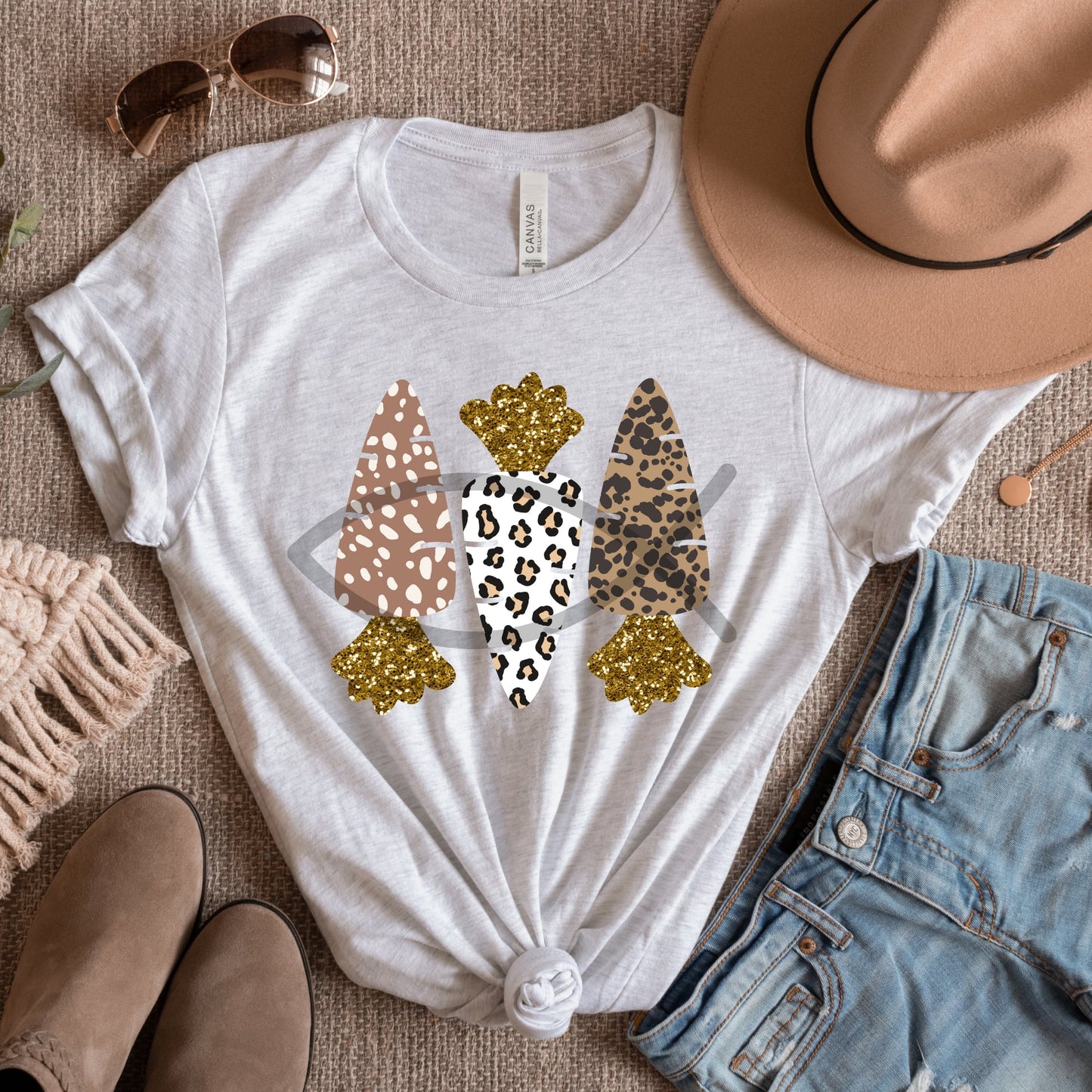 Carrots-faux (FAKE) sequin- Completed tee/bella