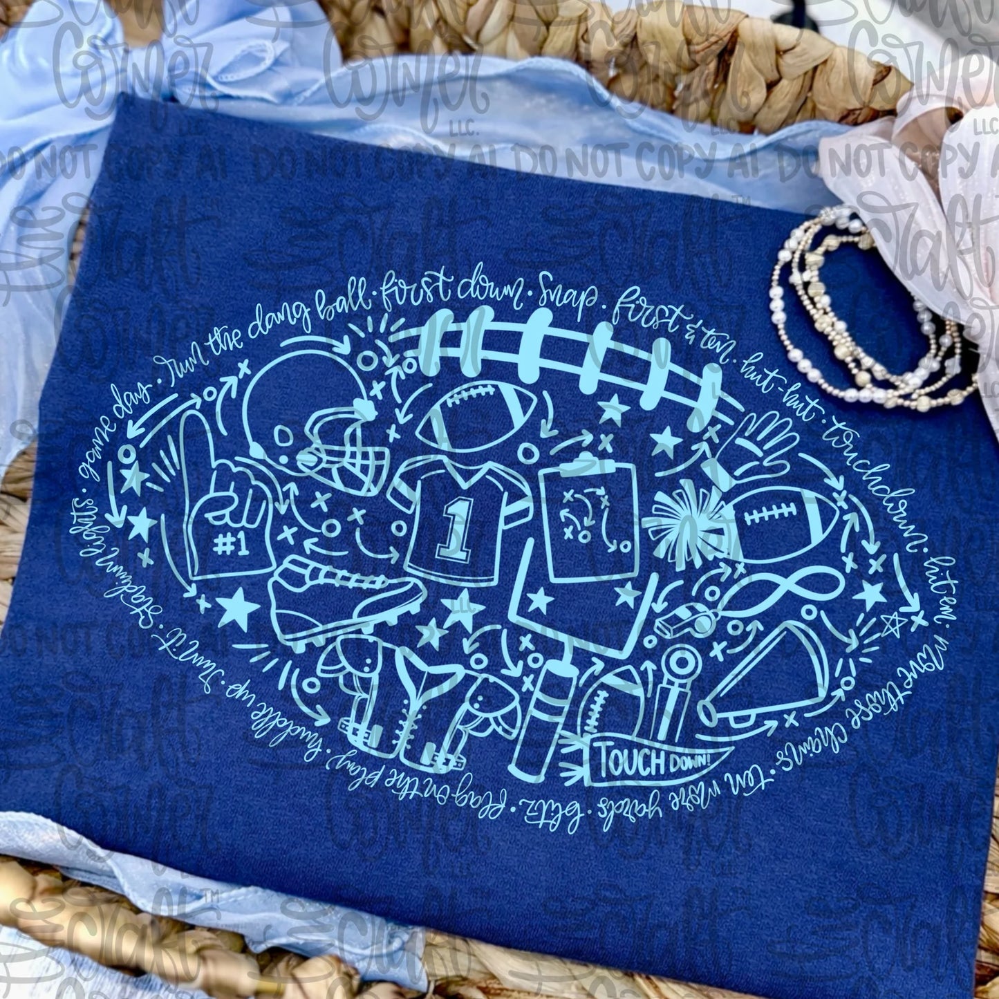 Football - Columbia Blue - DTF Transfer