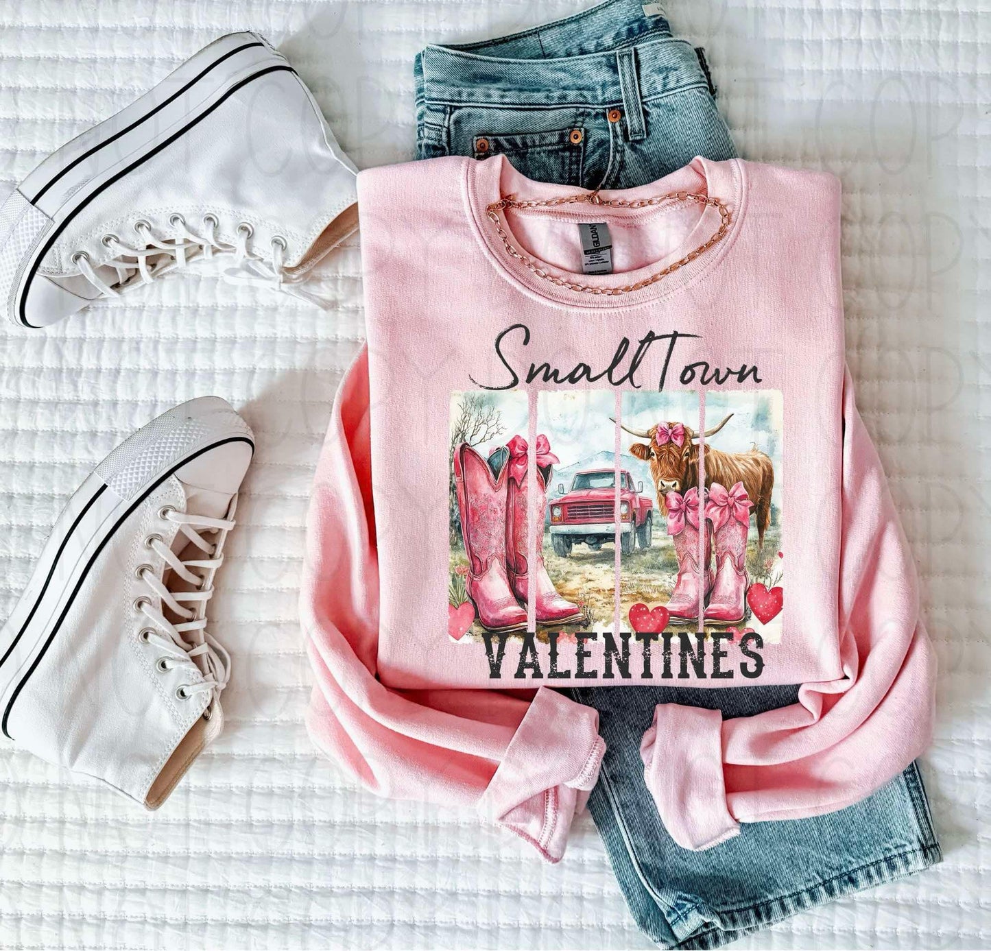 Small town Valentine's- Completed Sweatshirt