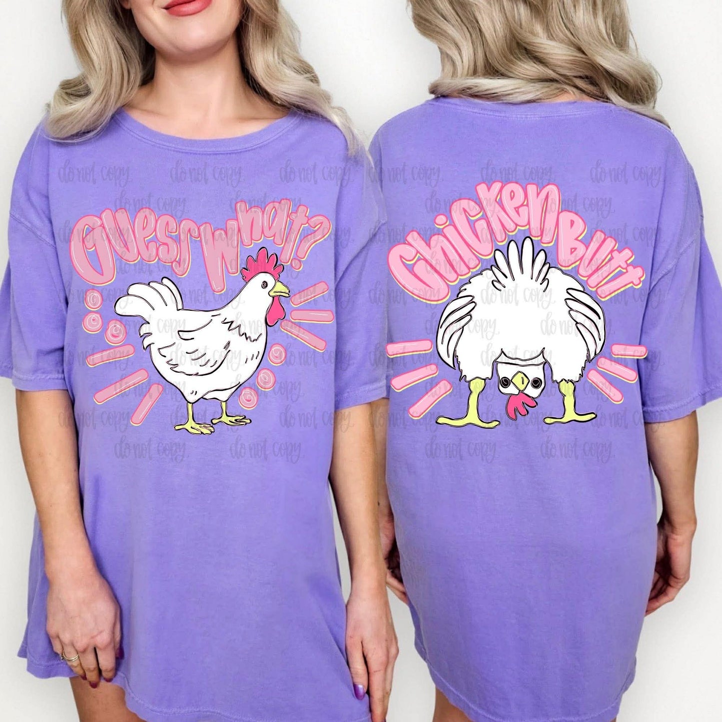Guess What? Chicken Butt-SET- DTF Transfer