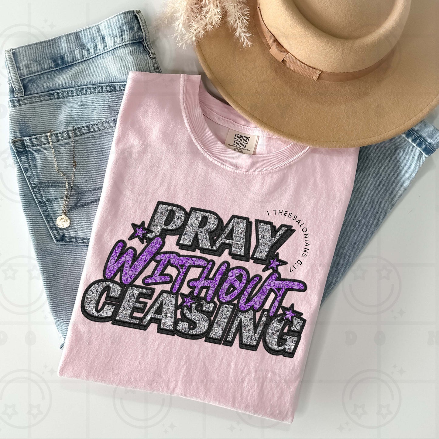 Pray without ceasing-Purple-DTF Transfer