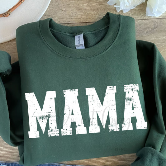 MAMA White Distressed 1 Sweatshirt